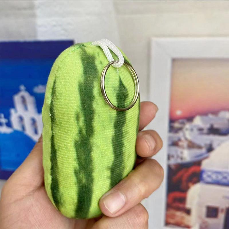 Cute Plush Keychain Watermelon Strip Family Meme Stuffed Toy Tiktok Hot Sale