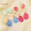 1 Pair Women Hanging Earrings Exaggerated Geometric Color Matching Smooth Bohemian Style Club Party Dangle Earrings Ear Jewelry