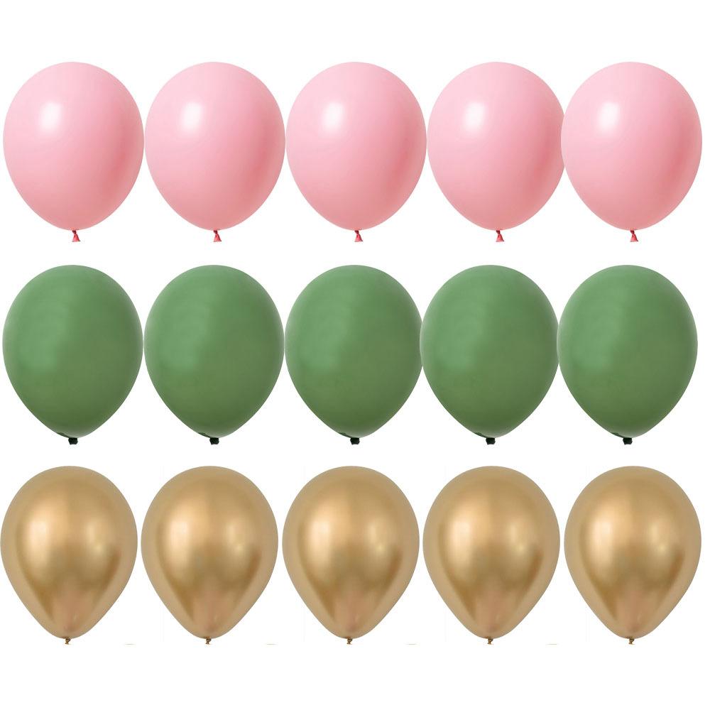 20PCS 10inch Balloon Kit Retro Green White Gold Balls Birthday Wedding Anniversary Jungle Summer Party Decor Home Supplies KTY