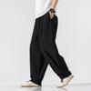 Erkek Giyim Yaz Japon Günlük Sokak Giyim Harajuku Pamuk Keten Bol Pantolon Erkek Düz Oversize Şalvar Pantolon M-5XL