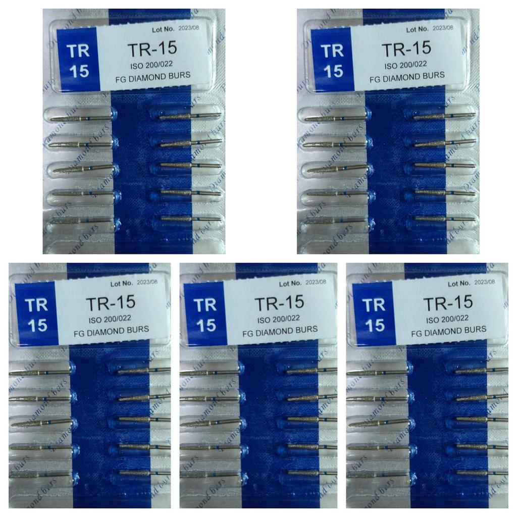 50pcs Dental High Speed Burs High Speed Handpiece Turbine Diamond Burs Diamond Polishing Tooth Preparation Dentist Material