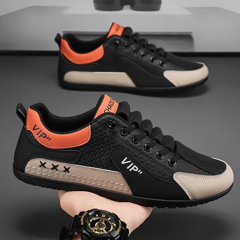 Men's Shoes Autumn One-pedal Leather Casual Board Shoes Men's Dad Driving Shoes Sports Trendy Shoes