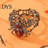 Personalized Daily Accessory Vintage Rhinestone Spider Bracelet, Gothic Punk Adjustable Stretch Bangle Cool Rock Soul Wristband for Men Women,