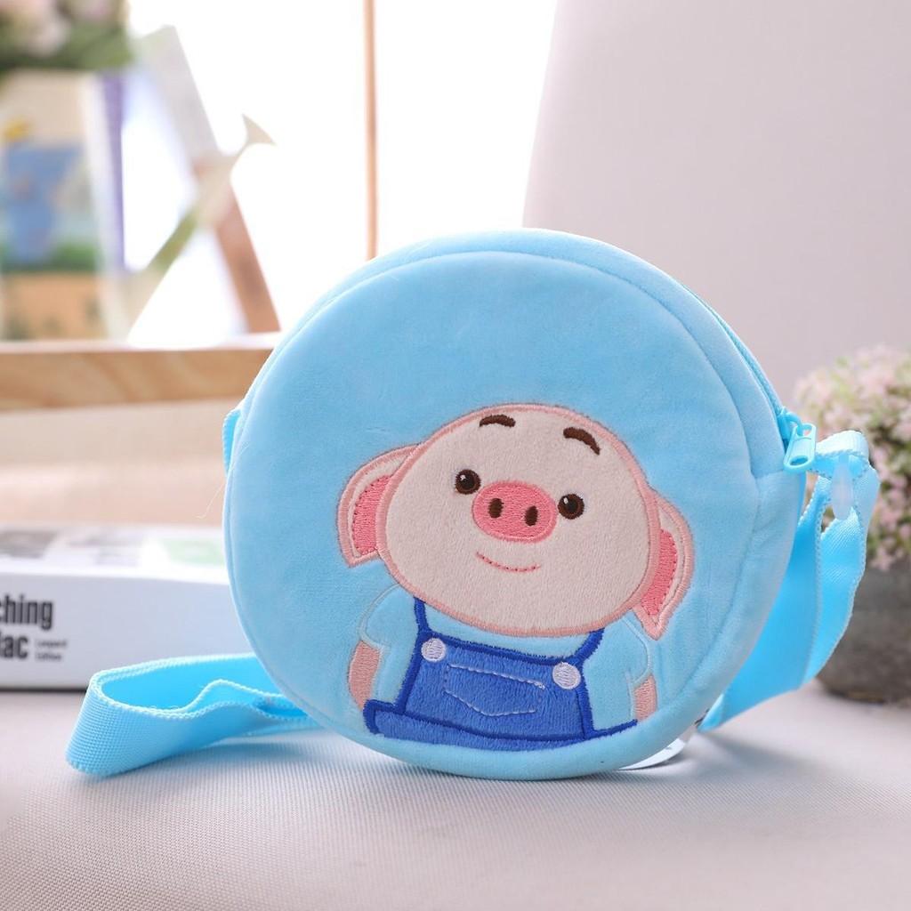 

Puffpig Cute Round Creative Plush Purse Girl Backpack Decorative Gift Pendant темно-синий