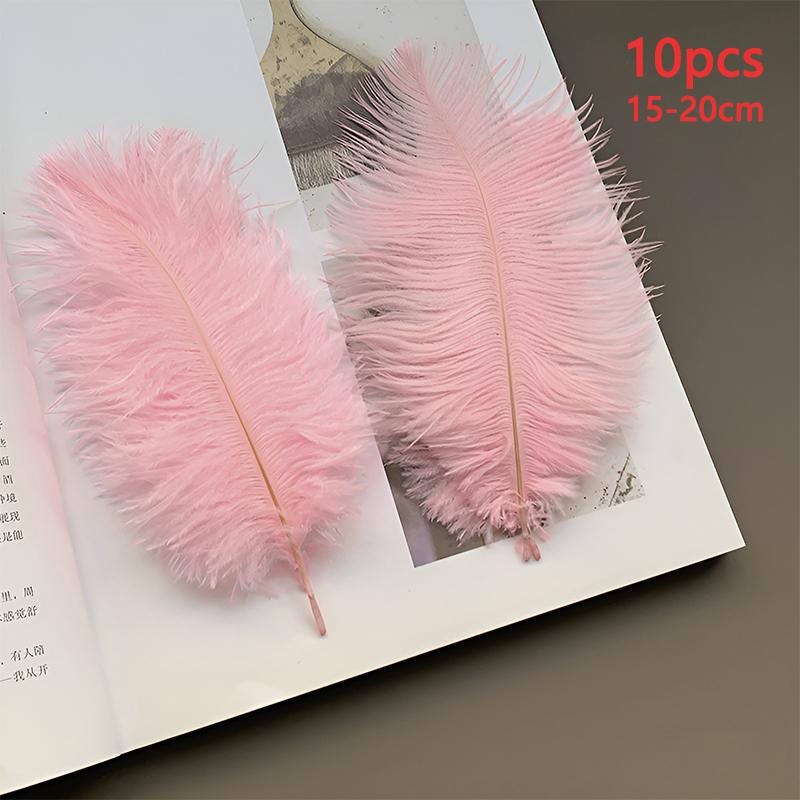 10pcs Feathers Ostrich 15-20cm Royal Blue Black White Pink Trim For Sewing Clothes Fabric Outfit Plumas Crafts Mixed Colors Hat