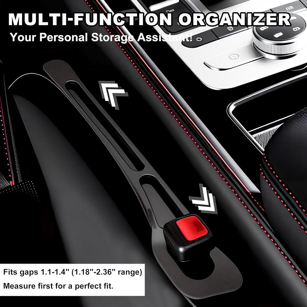 Car Seat Gap Filler 2 Pack,No Drop Seat Guard,Drop Seat Gap Fillers Between Seat and Console Stop Things from Dropping (Black)
