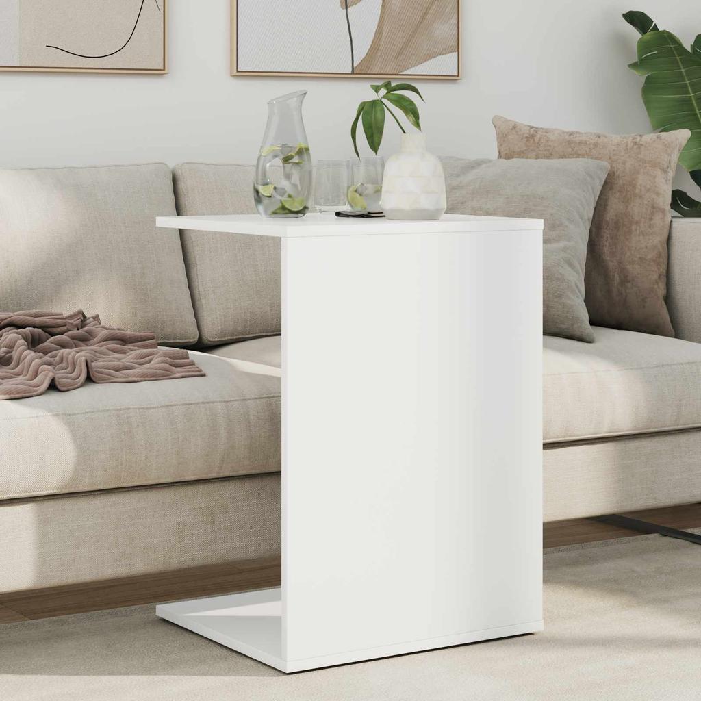 Side Table White 45 x 40 x 62.5 cm Particleboard