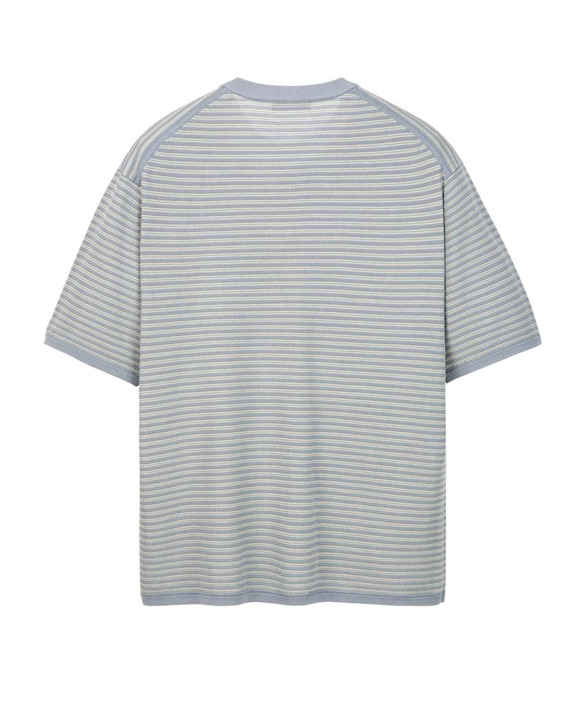 Jilseutyueoteunyuyogmaen Striped Crew Neck Knit - Blue (Jnsw6B503B2)
