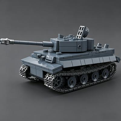 Zweiter Weltkrieg Tiger schwerer Panzer Kettenfahrzeug gepanzertes Fahrzeug Montage Modell Bausteine Militärserie Actionfiguren Jungen Spielzeug