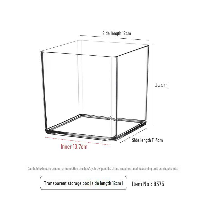 Desktop Transparent Storage Box for Sundries, Cosmetics, Stationery, Tableware with Mirror Cabinet