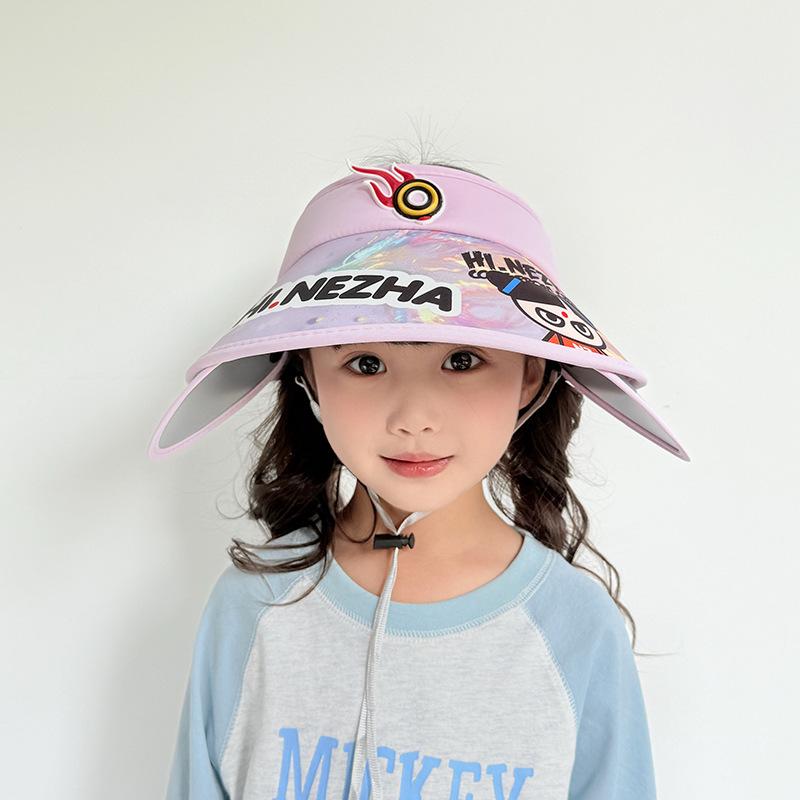 Children's Sun Protection Hat with Fan Boy Summer Outdoor Sky Top Hat Girl Retractable Large Hat Brim Sun Hat
