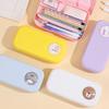 Kawaii Morandi Simple Pencil Case Student Large Capacity Double-Layer Pencil Case Cartoon Stationery Organizer School Supplies