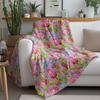 Lebendiger Blumendruck Überwurf Weiche Fleecedecke für Sofa Bett Dekoration Weihnachtsgeschenk Geschenk für Frauen Kinder