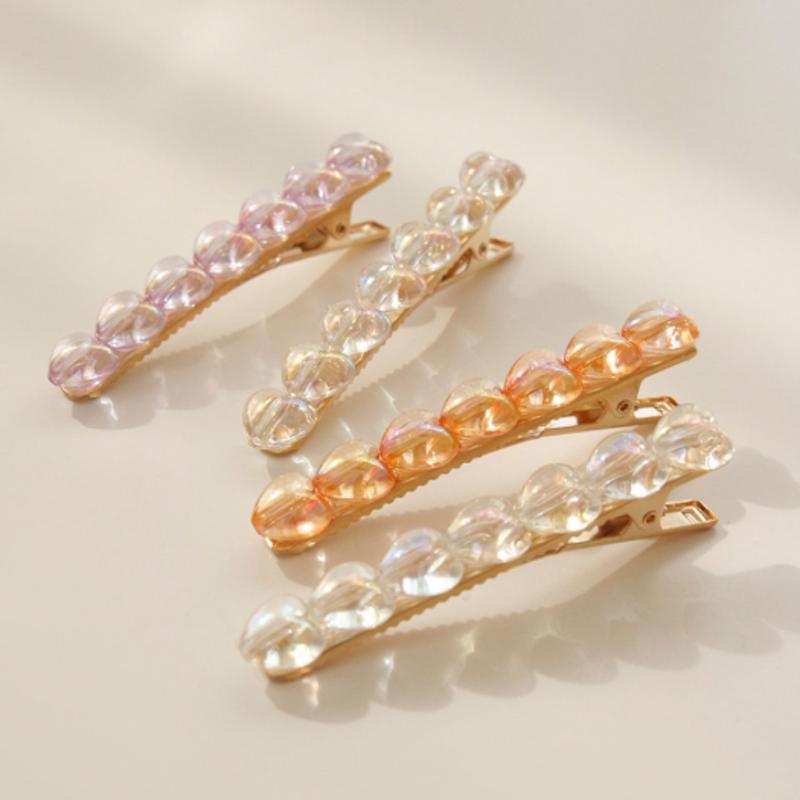 

J.Lauren Aurora Hologram Homika Heart Point Hair Pin Set H0844 orange
