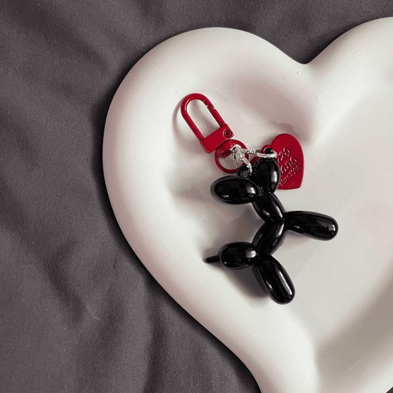 Hund Nyckelring, Par Nyckelring, Personlig Väskberlock, Mörk Cool Damhänge, Födelsedagspresent