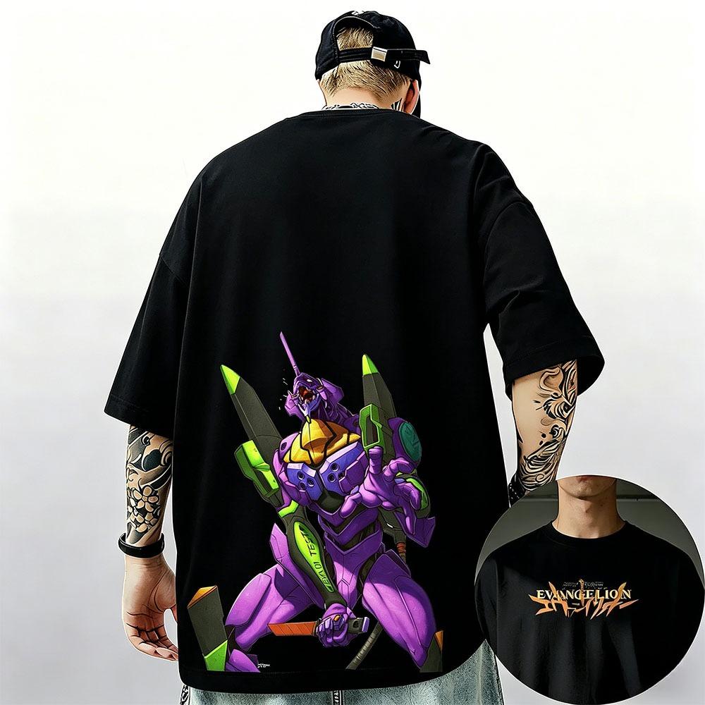 Neon Genesis Evangelion Ayanami Rei Asuka Classic Style Short Sleeve Tshirt Unisex Unisex 2026 Summer ParentChild Cotton Tee Tops