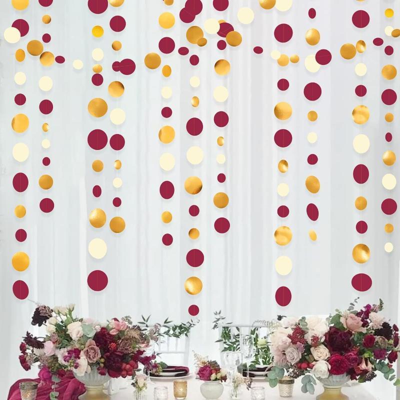 New Paper Circle Garland Banner Round Dots Colorful Colorful Dot Garland Hanging Party Garland Wedding Decorations