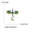 Enamel Dragon Brooches for Women Unisex Rhinestone Necklace Flying Dragon Pins Banquet Party Backpack Gifts Jewelry Accessories