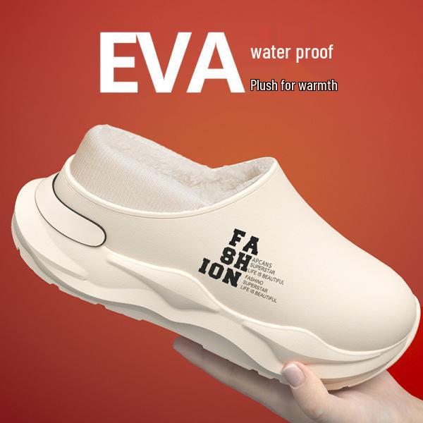 2024 Nové pánské voděodolné bavlněné pantofle s podpatkem - Protiskluzové, odolné proti nečistotám, ideální pro vnitřní/venkovní použití na podzim a v zimě.