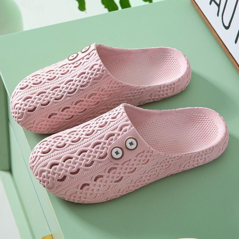 2025 New Hole Shoes Closed Toe Women's Shoes Summer Non-slip Comfortable Home Wear Bathroom Soft Bottom Dormitory Casual Slippers