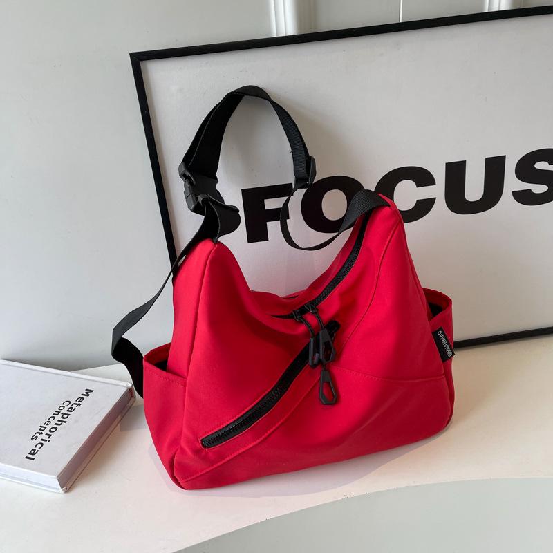 

2025 Multi-Pocket Korean Style Patchwork Oxford Crossbody Bag - Versatile & Spacious красный