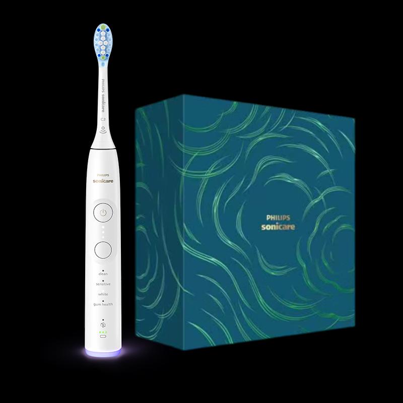 

Подарочный набор профессиональной электрической зубной щетки Philips DiamondClean 9 Series с китайской вилкой. (адаптер в комплекте)
