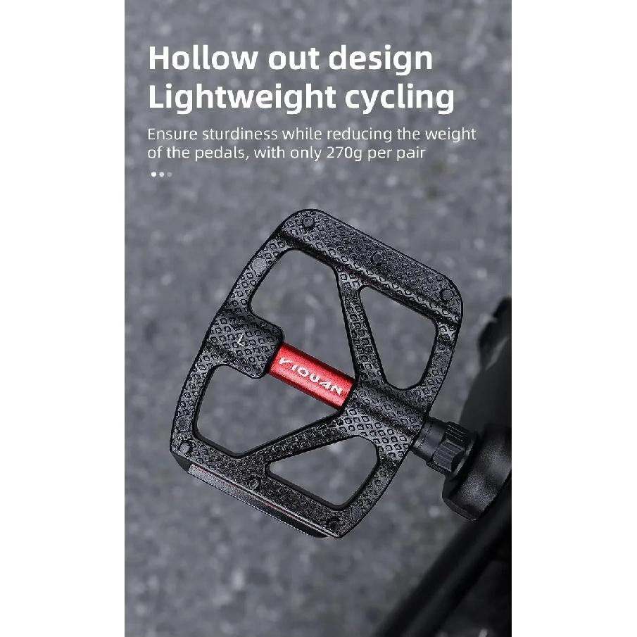 ESLNF Bearing DU Bicycle Pedal Aluminum Alloy Anti Slip MTB Road Bike Pedal Widen Pedals Profession Bike Accessories