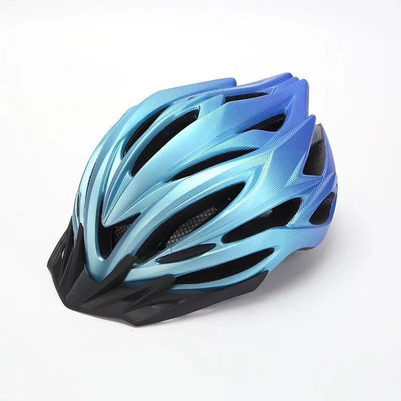 Gradient Color Cycling Helmet Mountain Road Bikes Unisex Adult Safety Headgear With LED Light