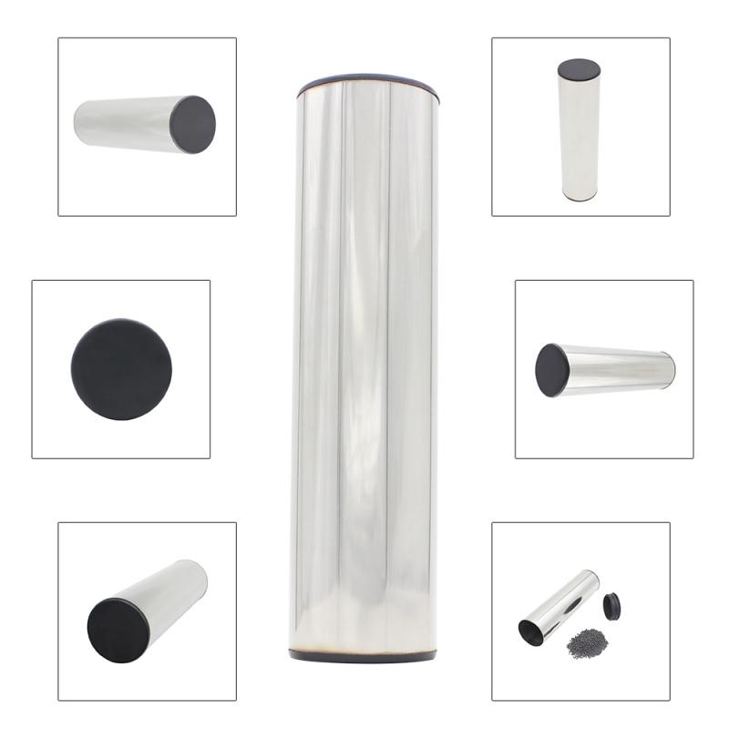 Professional Stainless Steel Cylinder Sand Shaker Rhythm Musical Instruments Metal Hand Percussion