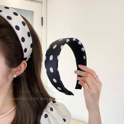 Korean Retro Polka Dot Wide Headband for Women – Chic Summer Fashion Hair Accessory