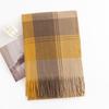New sweet warm imitation cashmere scarf plaid student couple winter thickened warm scarf