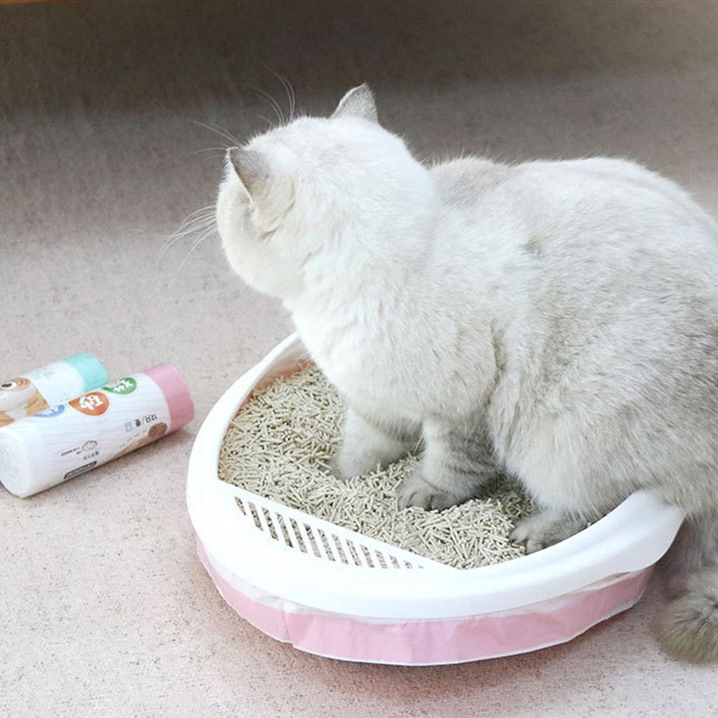 Cats Pan Liners Disposable Litter Box Liners Durable Thickened Kitty Drawstring Litter Bags Leak-Proof Waste Bags