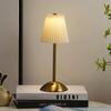 Pleated Shade Warm Night Light with Metal Base Nordic Decorative Light Rechargeable 3 Colors Dimmable for Living Room Bedroom