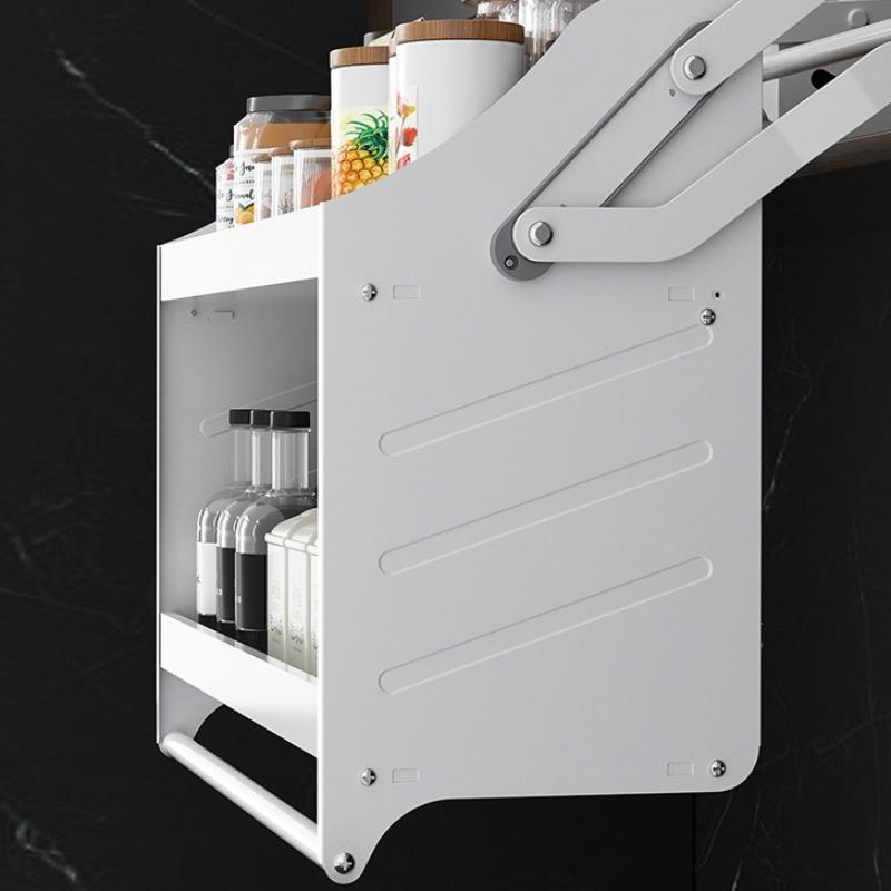 Kitchen Lifting Basket Kitchens Sliding Storage Cabinet Spice Hanging Cabinets Multifunction Steel Organizer Shelves Furniture