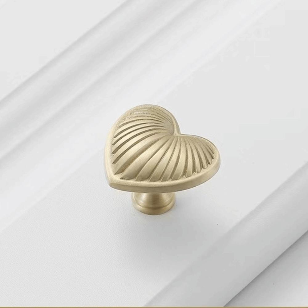 Modern Minimalist Cabinet Knob Brushed Chrome Gold Heart Shaped Knob Single Hole Knob  Bedroom