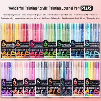 Lan Guo P650 Acrylmalstift-Set für Schüler-Kunsttagebücher & Kritzeleien