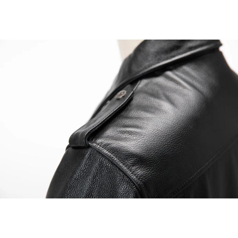 Chinese Size Genuine Leather Jacket Men Blue Black Natural Cowhide Slim Fit Men's Coat Casual Style Clothes Spring Autumn Asian Size M617