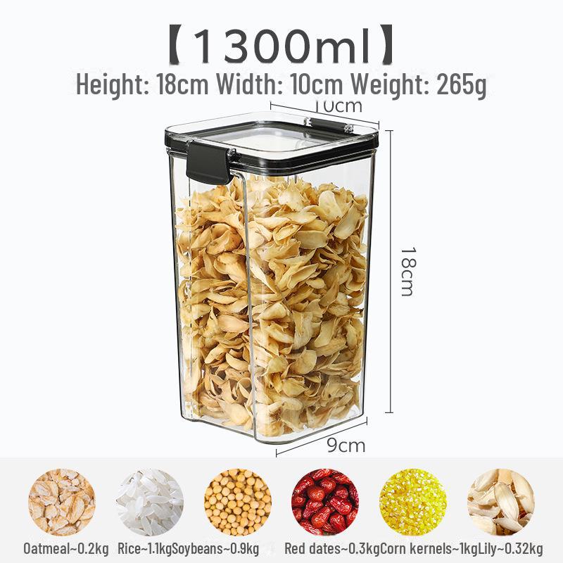 Verdicktes transparentes quadratisches Glas zur Aufbewahrung von Vollkornprodukten, Snacks und Tee