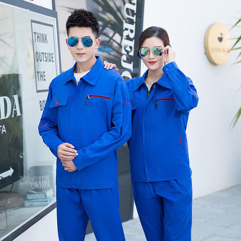 Men's Durable Cotton Workwear Set - Autumn/Winter Protective Welding & Auto Repair Uniform with Print Embroidery