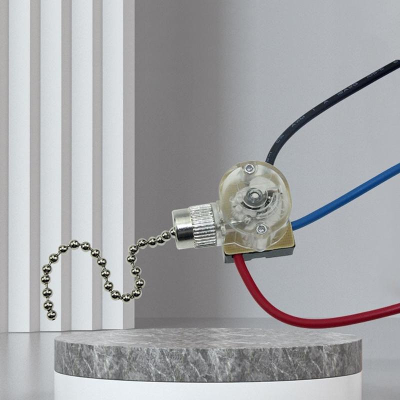 Plastic 3 Wire Pull Chain Switchs Replacement Part Semi-clear for Ceiling Fan