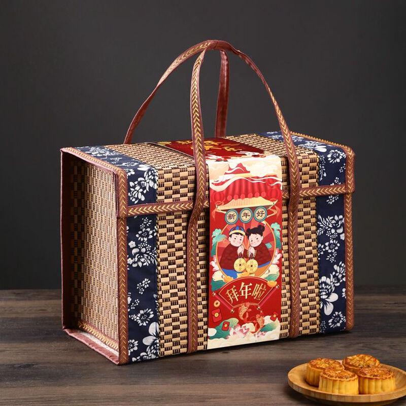 Chinese Style Carbonized Bamboo Gift Basket Set