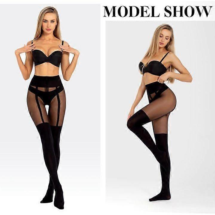 High Quality Brand New Mock Suspender Pantyhose for Women Faux Thigh High