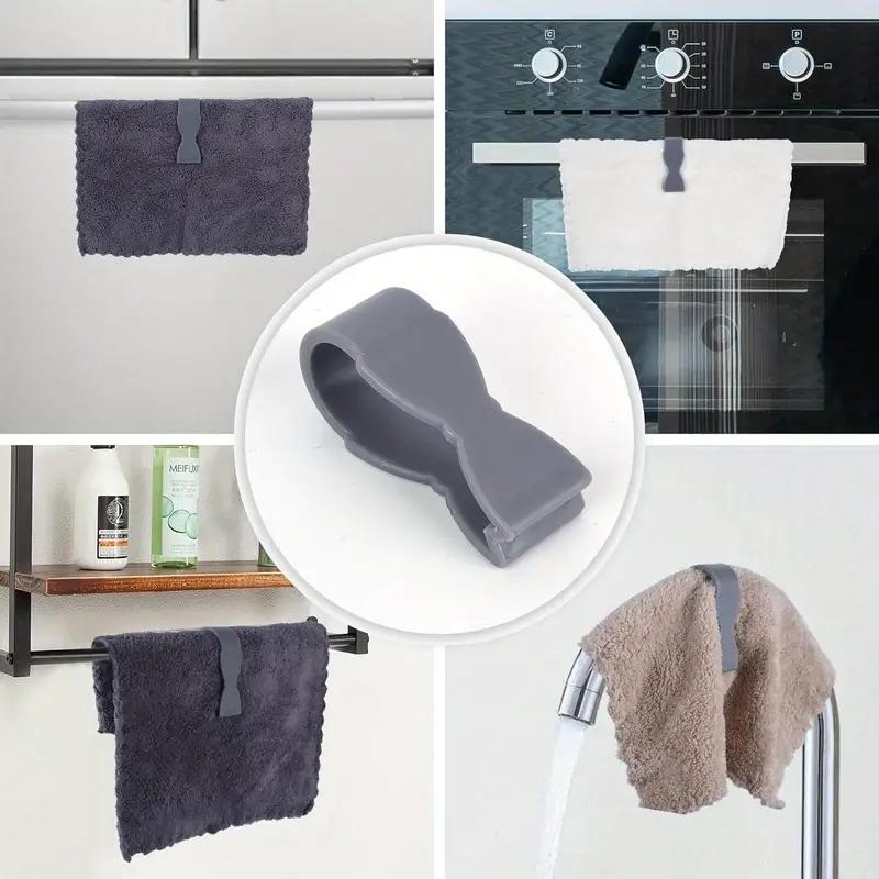 3/6pcs Adjustable Towel Clips For Kitchen & Bathroom Securely In Place Kitchen Towels Towel Holder For Bathroom