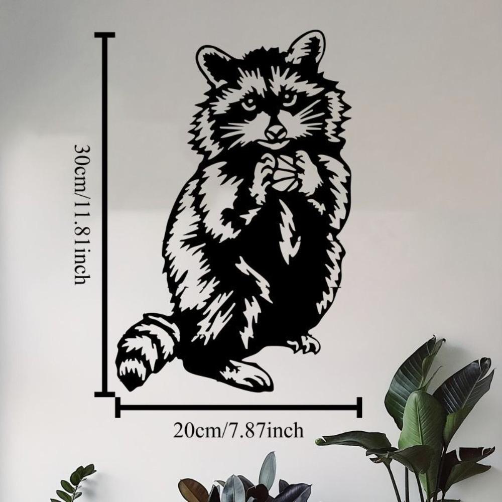 Metal Wall Art Raccoon Sculpture, Outdoor Garden & Fence Decor, Halloween & Thanksgiving Gift
