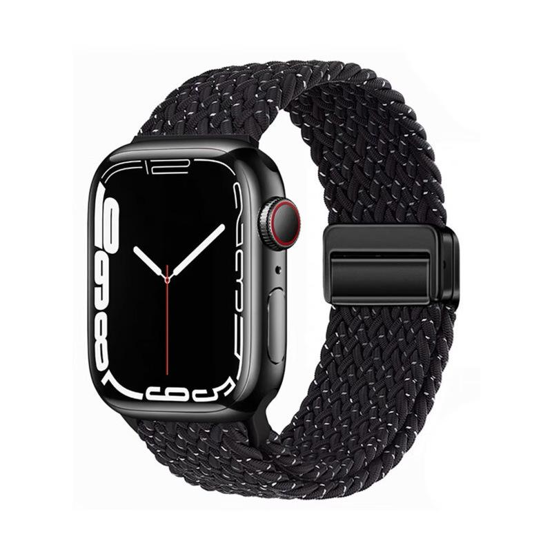Magnetic Buckle Nylon Watch Strap for Apple Watch Series 5-10 Smartwatches