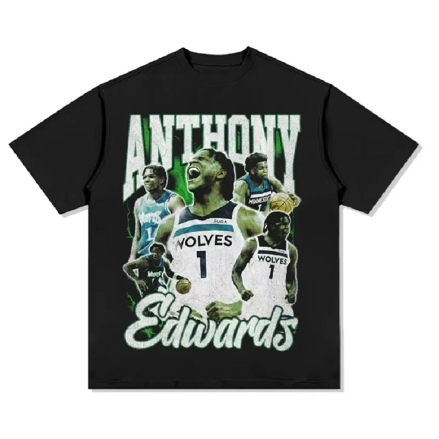 2025 Nba Edwards Timberwolves T-shirt Printed Cotton Tee Summer Sports Fan T-shirt Men Women Crew-neck Short-sleeved Top S