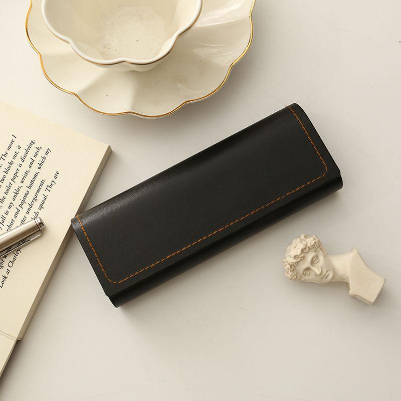 British Style PU Leather Eyeglass Case - Portable, Anti-Pressure Storage for Myopia or Sunglasses