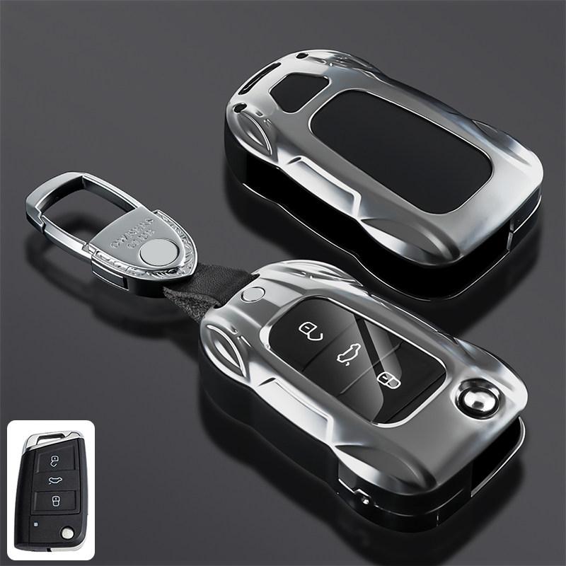 Metal Car Remote Key Cover Case Holder Keychain Shell Fob For VW Volkswagen T-ROC Golf 7 Polo Tiguan T-Cross Jetta EOS Beetle