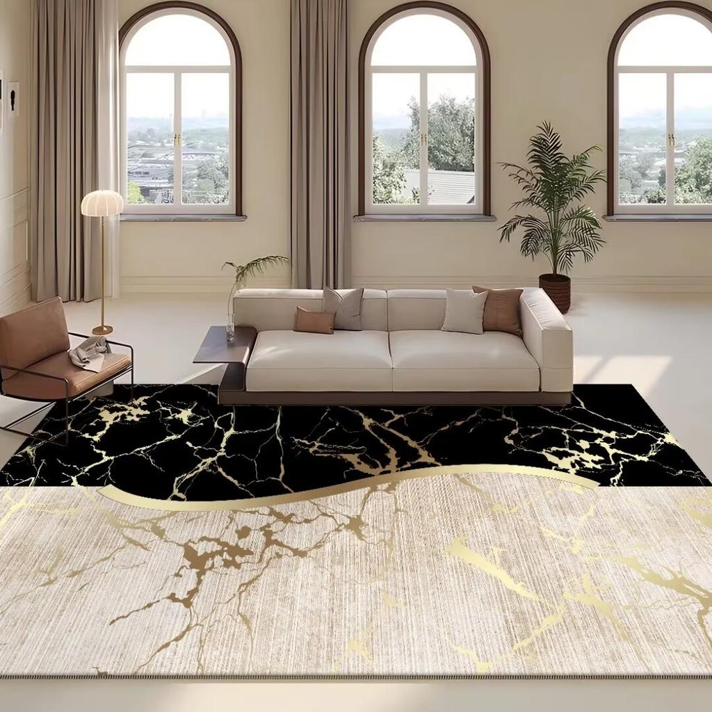 European Style Living Room Luxury Decoration Carpet Gold Sofa Chair Large Area Rug Customizable Easy To Clean Non Slip Mat