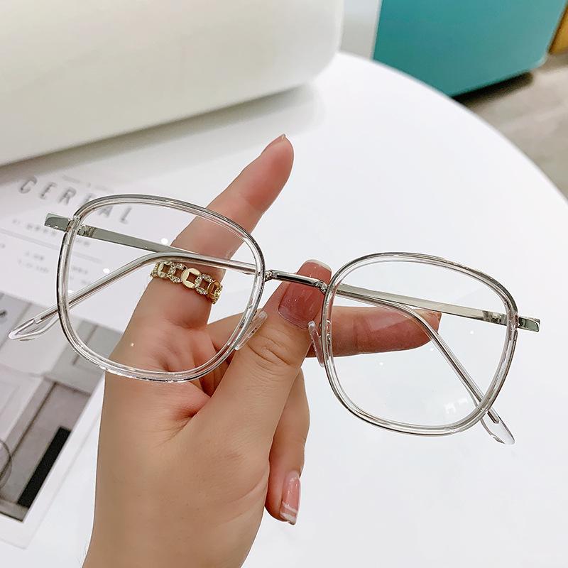 

Очки с защитой от синего света Женские Тонкое круглое лицо Оправа для очков многоугольной формы TR90 Ретро Японские плоские очки 01086 anti-blue lens